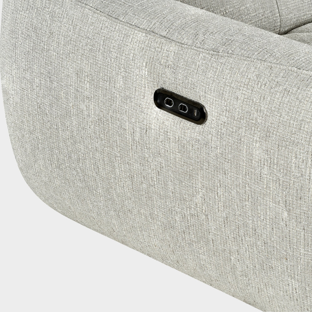 Turin Electric Recliner Sofa Silver Left Hand Corner