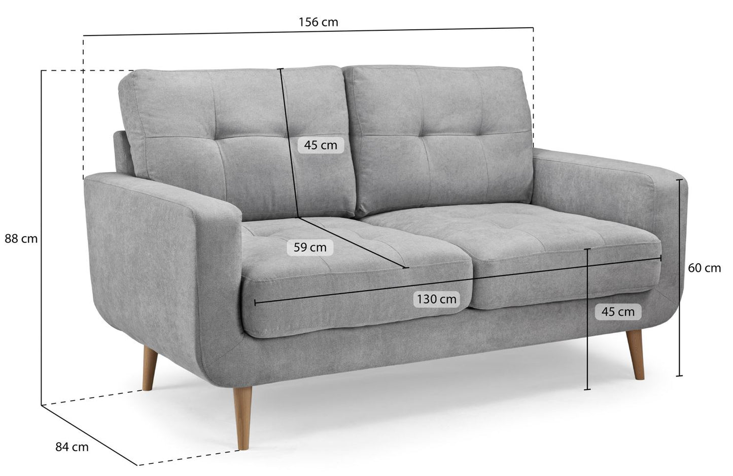 Aurora Sofa Grey 2 Seater