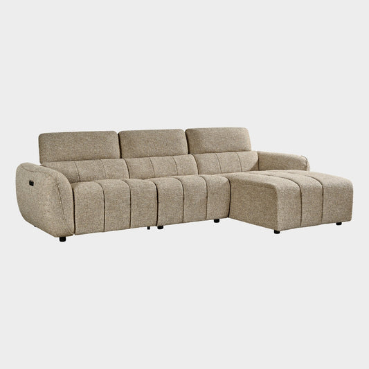 Turin Electric Recliner Sofa Mocha Right Hand Corner