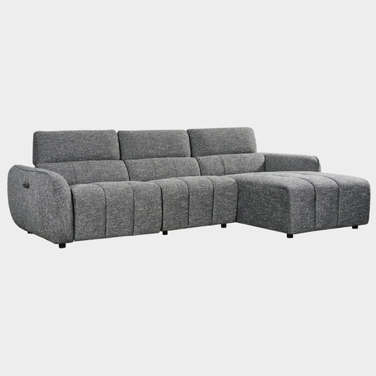 Turin Electric Recliner Sofa Charcoal Right Hand Corner