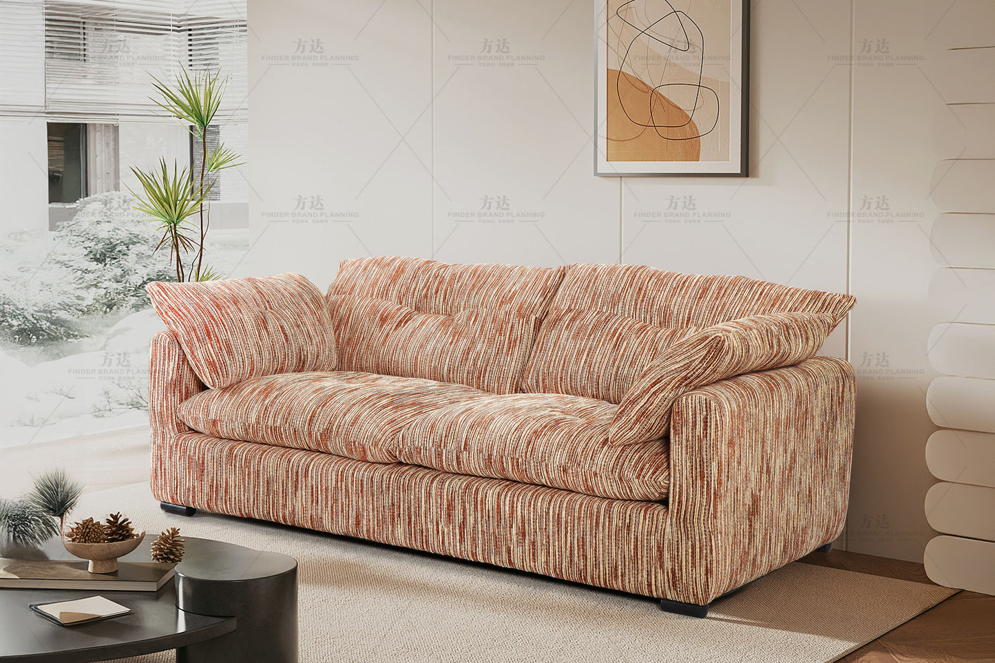 Quetta Sofa 3 Seater Rust