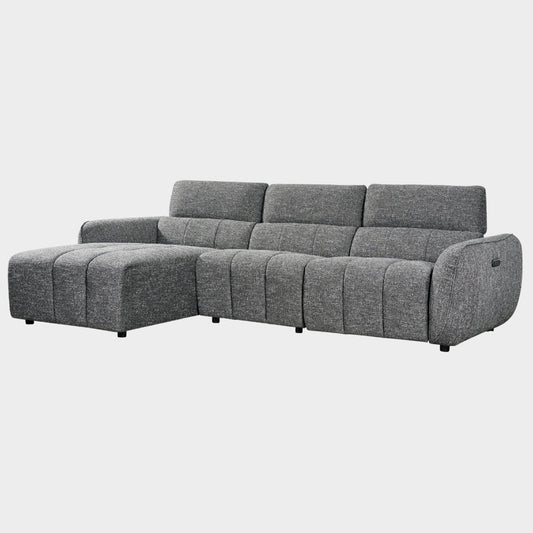 Turin Electric Recliner Sofa Charcoal Left Hand Corner