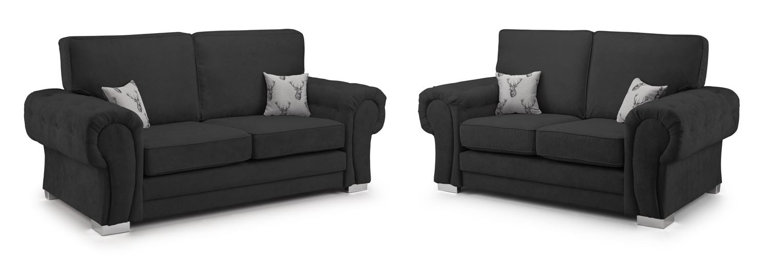 Verona Fullback Sofa Black 3+2 Set Pay Weekly Sofas