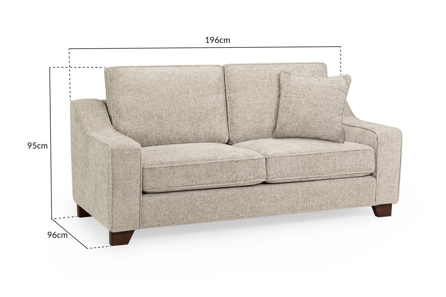 Nebraska Sofa Stone 3 Seater