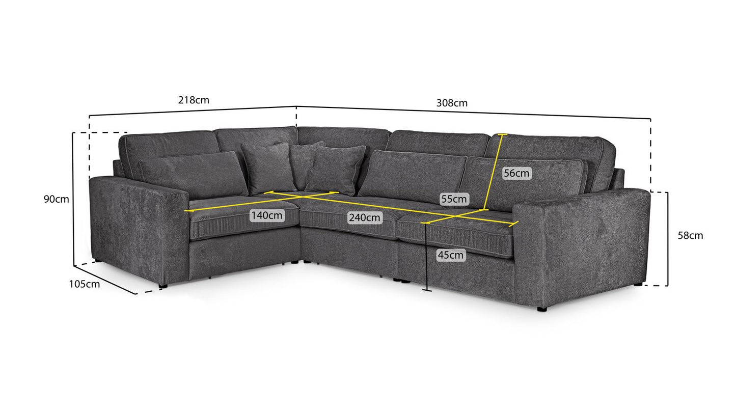 Kiana Modular Sofa Mocha Left Hand Facing Corner