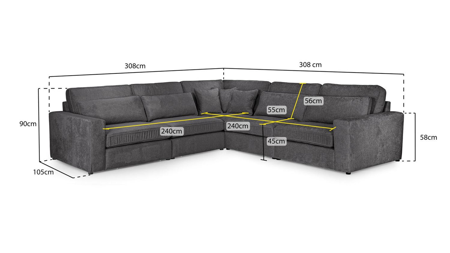 Kiana Modular Sofa Ivory Large Corner