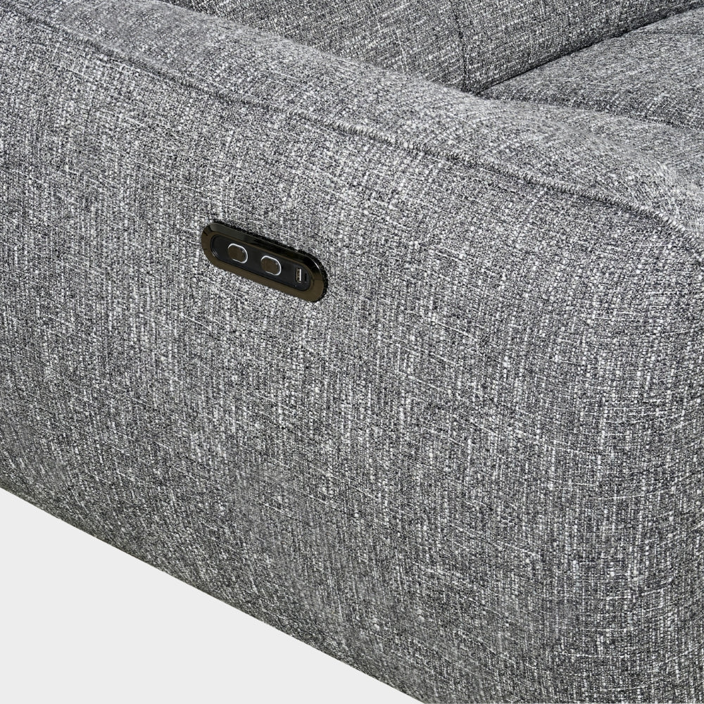 Turin Electric Recliner Sofa Charcoal Left Hand Corner