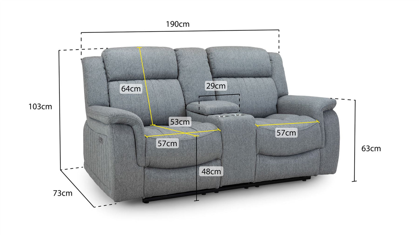 Linden Recliner Sofa Grey 2 Seater