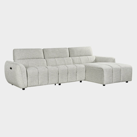 Turin Electric Recliner Sofa Silver Right Hand Corner