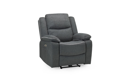 Harald Electric Recliner Sofa Grey Fabric Armchair