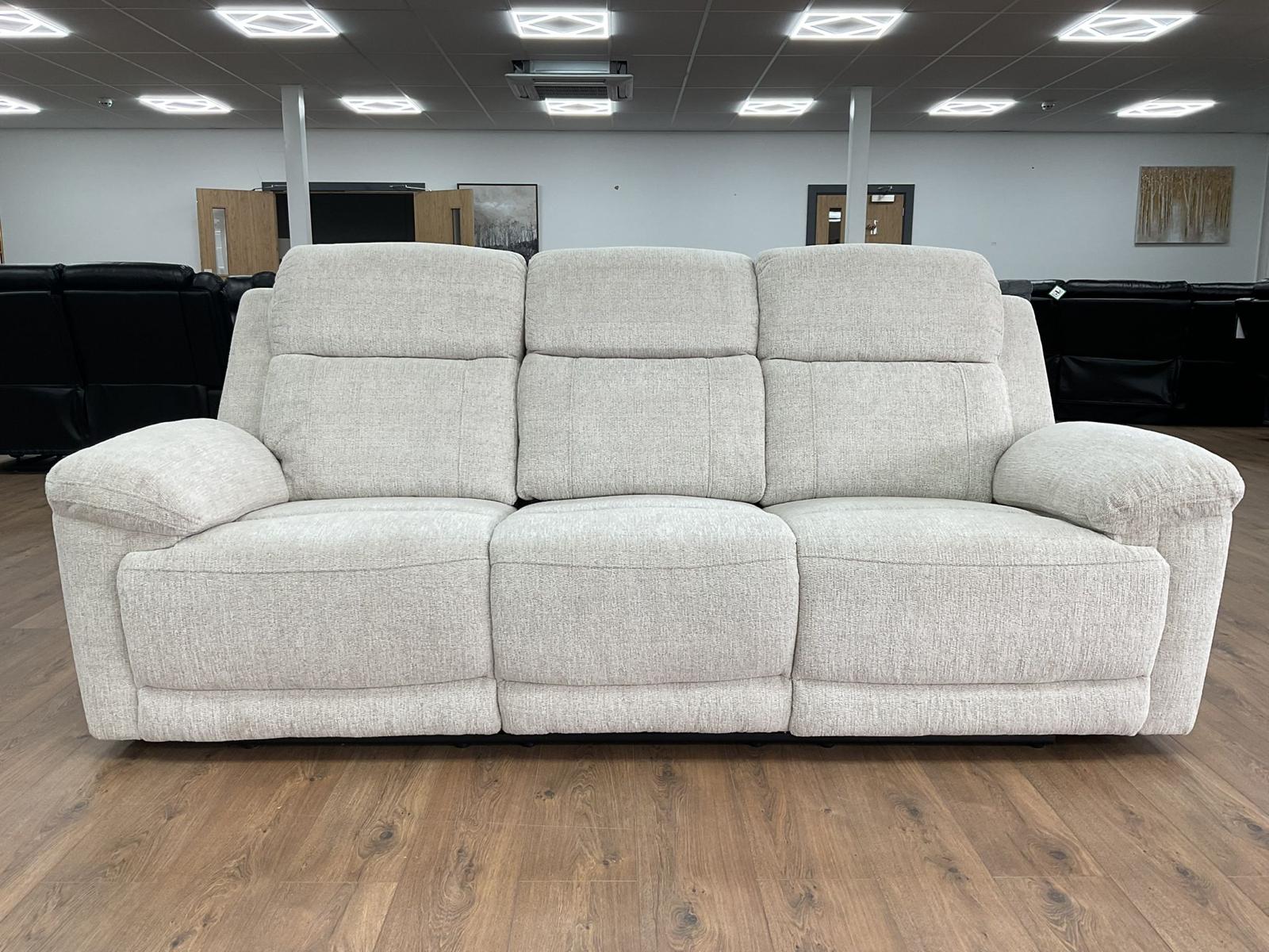 Owen Electric Recliner Sofa 3 Seater Beige