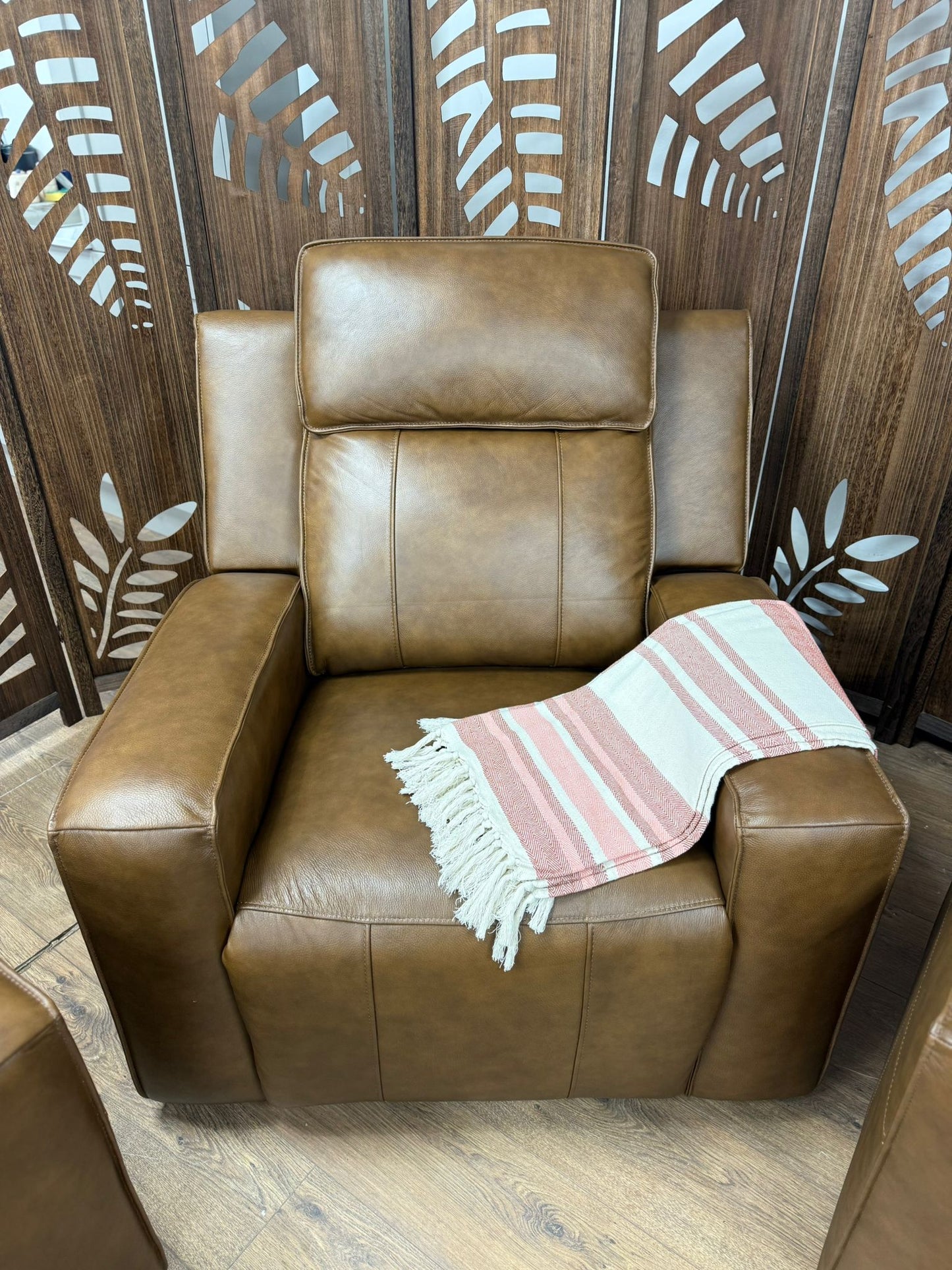 Barcelona Leather Recliner Sofa Armchair Brown