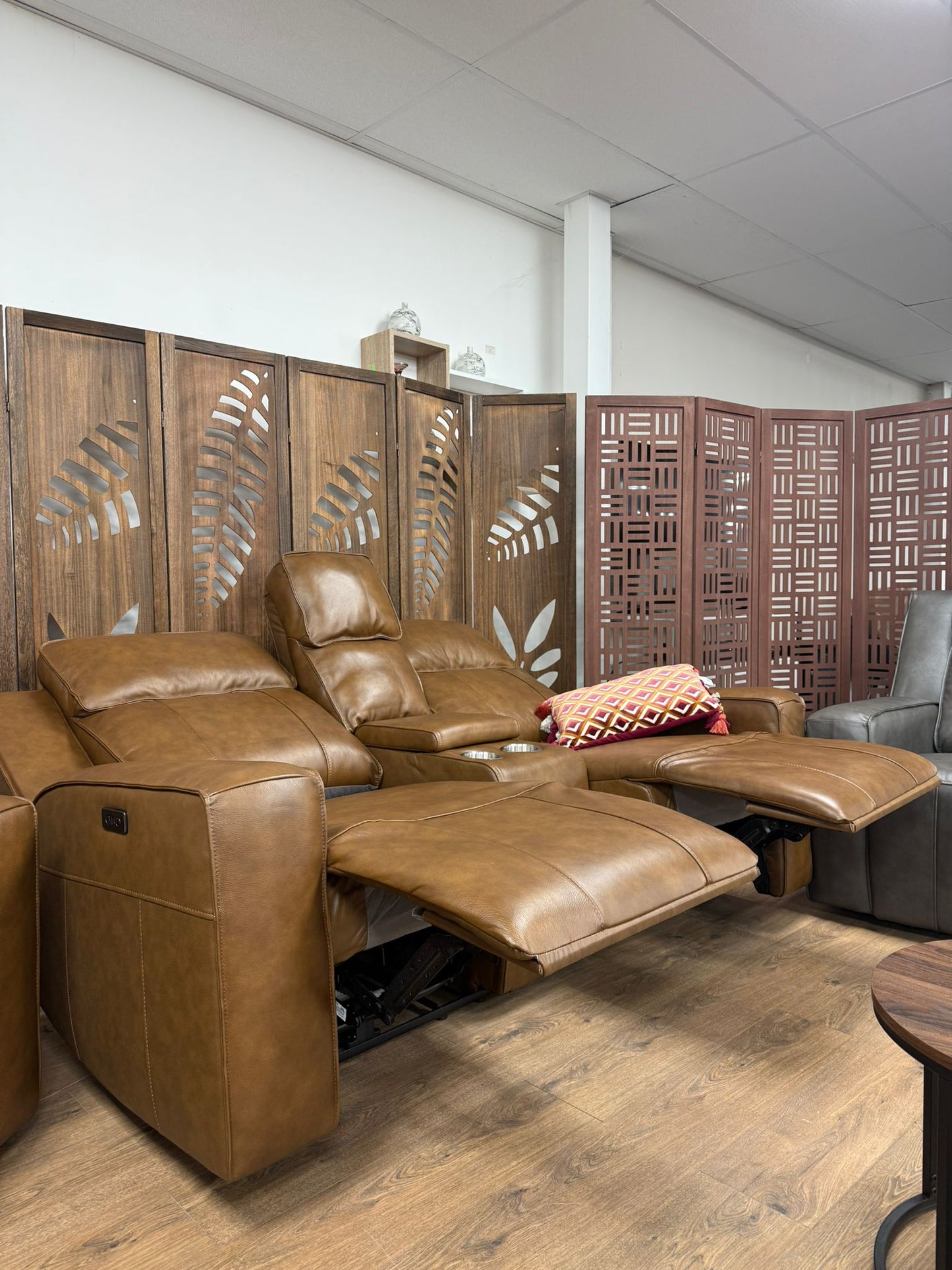 Barcelona Leather Recliner Sofa 2 Seater Brown