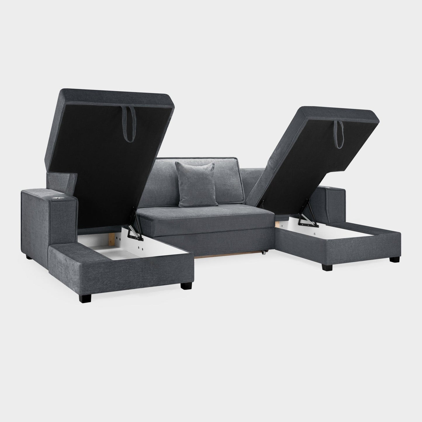 Milan Sofa Bed Grey U Shape Corner