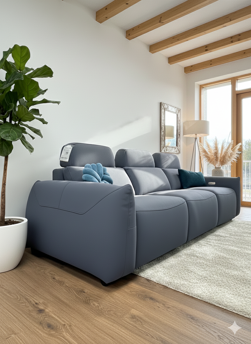 Primrose Recliner Sofa Grey 3 Seater