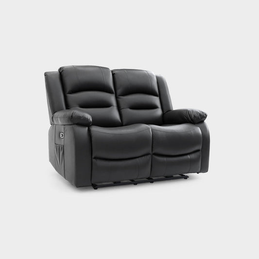 Alva Electric Recliner Sofa Black 2 Seater