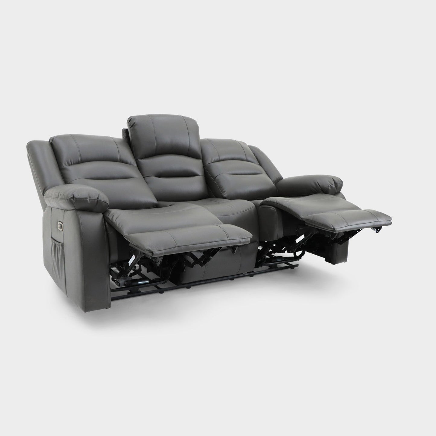 Alva Electric Recliner Sofa Grey 3 Seater