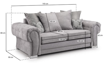 Verona Scatterback Sofa Grey 3 Seater