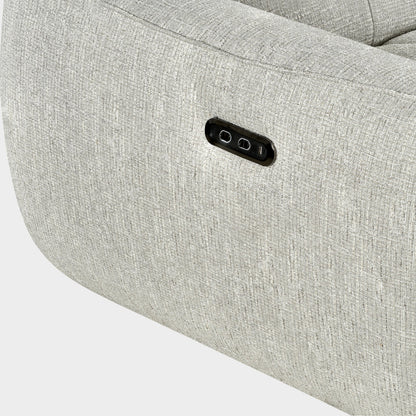 Turin Electric Recliner Sofa Silver Left Hand Corner