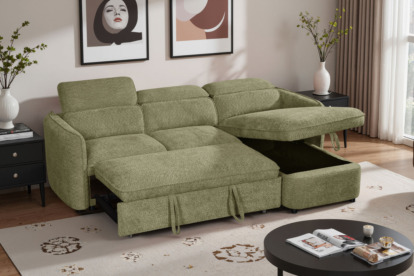 Capri Sofa Bed Universal Corner Green