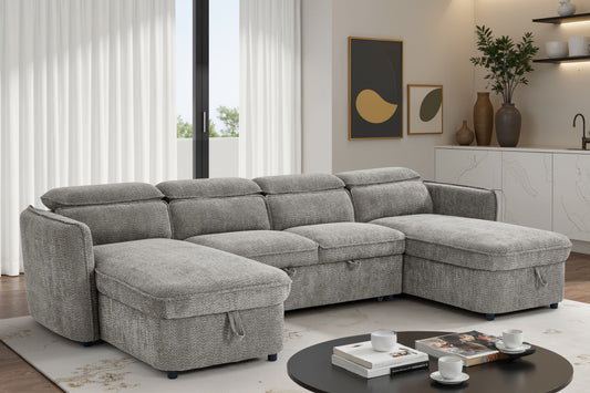 Capri Sofa Bed U Shape Corner Grey
