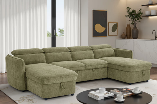 Capri Sofa Bed U Shape Corner Green