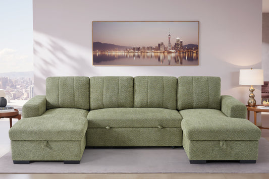 Como Sofa Bed U Shape Corner Green