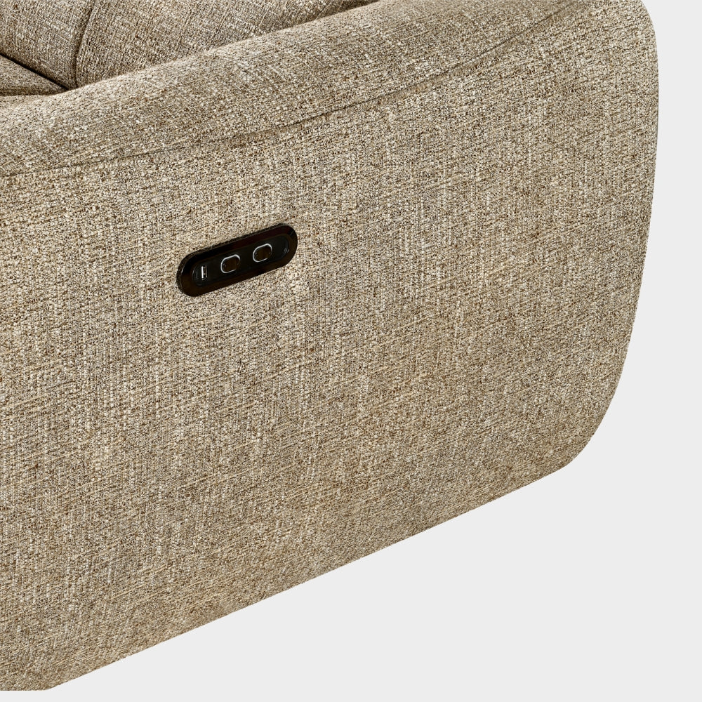 Turin Electric Recliner Sofa Mocha Left Hand Corner