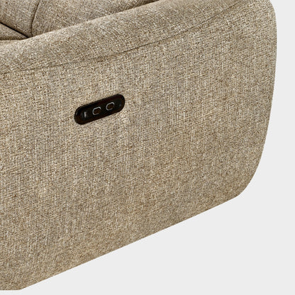 Turin Electric Recliner Sofa Mocha Left Hand Corner
