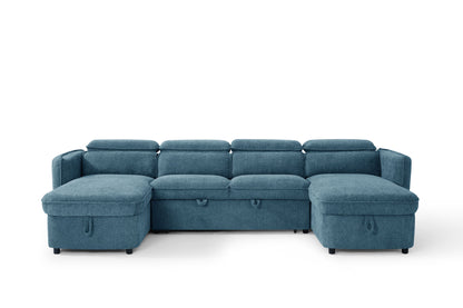 Capri Sofa Bed U Shape Corner Blue