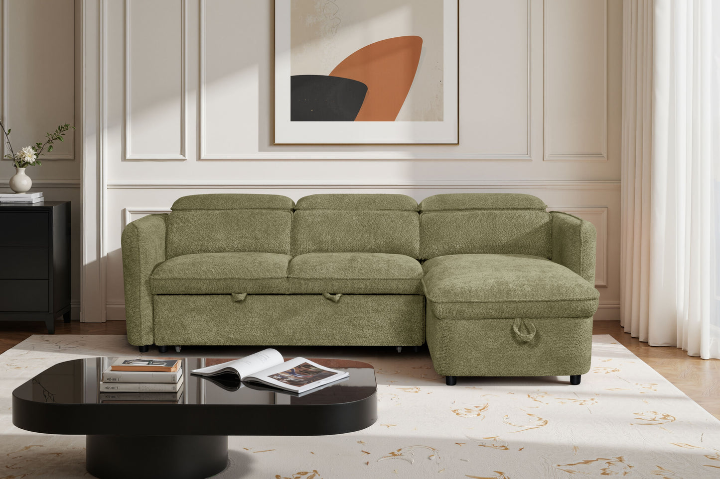 Capri Sofa Bed Universal Corner Green