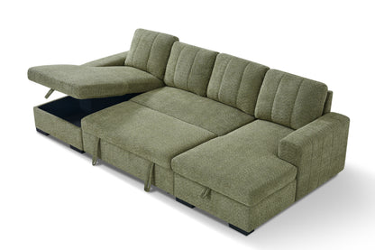 Como Sofa Bed U Shape Corner Green