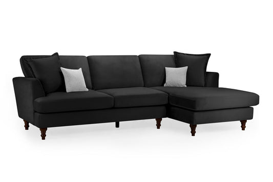 Bari Sofa Black Right Hand Facing Corner