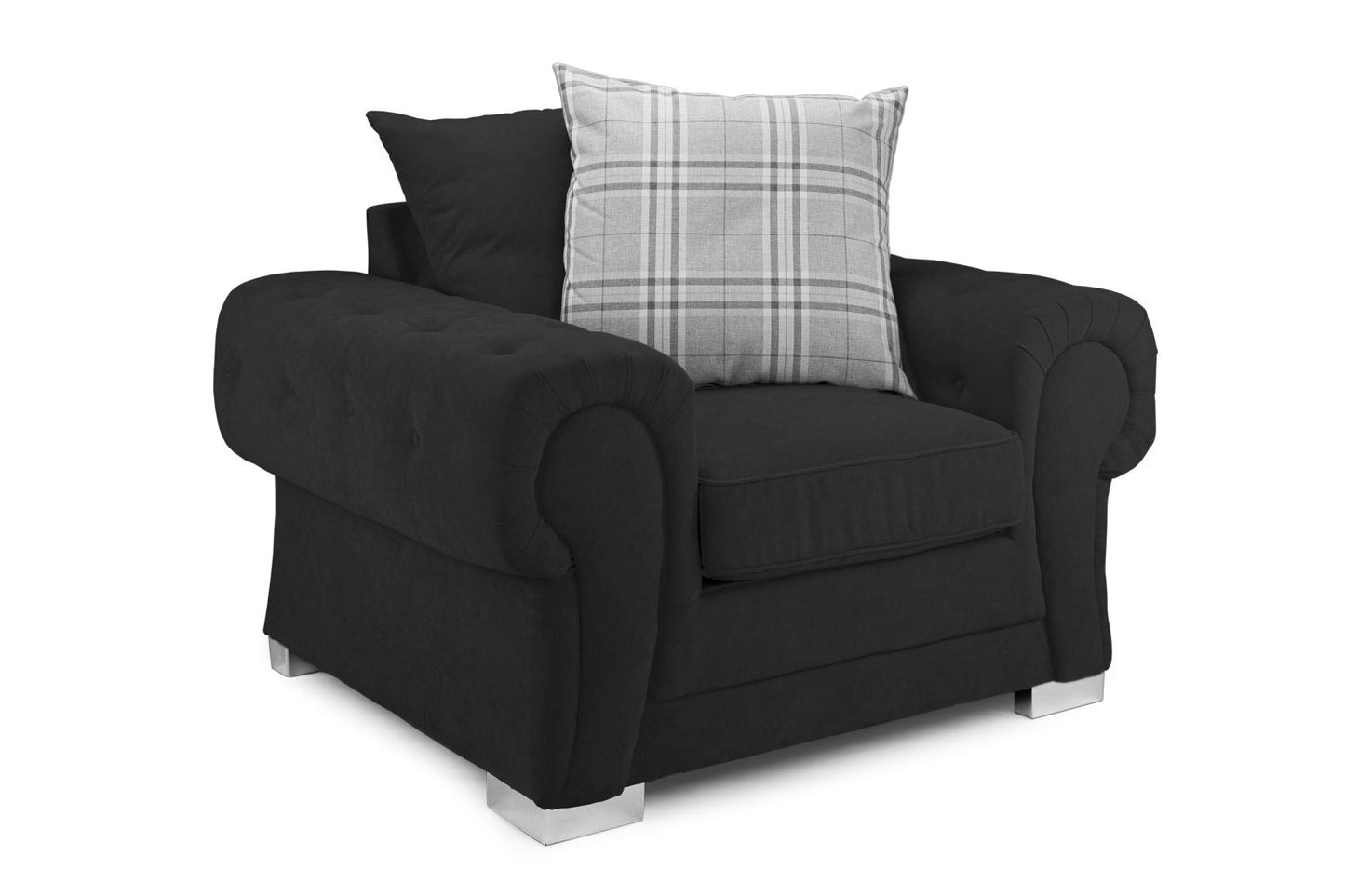 Verona Scatterback Sofa Black Armchair