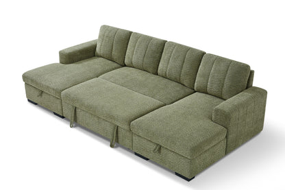 Como Sofa Bed U Shape Corner Green