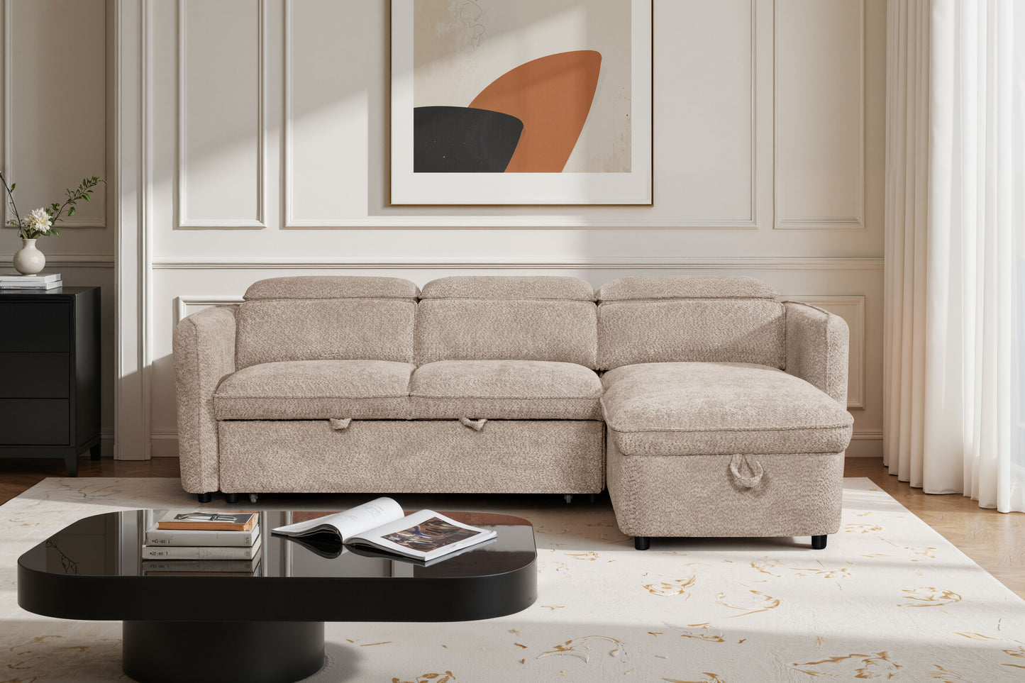 Capri Sofa Bed Universal Corner Beige
