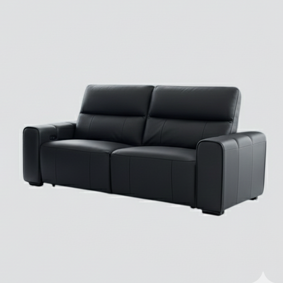 Bellagio Leather Recliner Sofa 2 Seater Black
