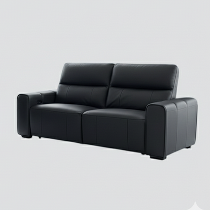 Bellagio Leather Recliner Sofa 2 Seater Black
