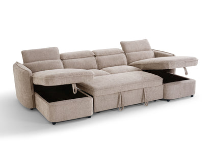 Capri Sofa Bed U Shape Corner Beige