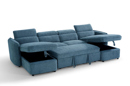 Capri Sofa Bed U Shape Corner Blue