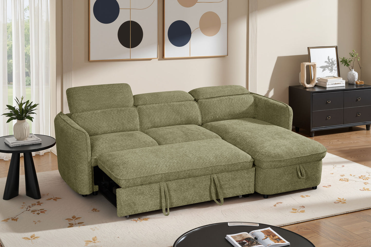 Capri Sofa Bed Universal Corner Green