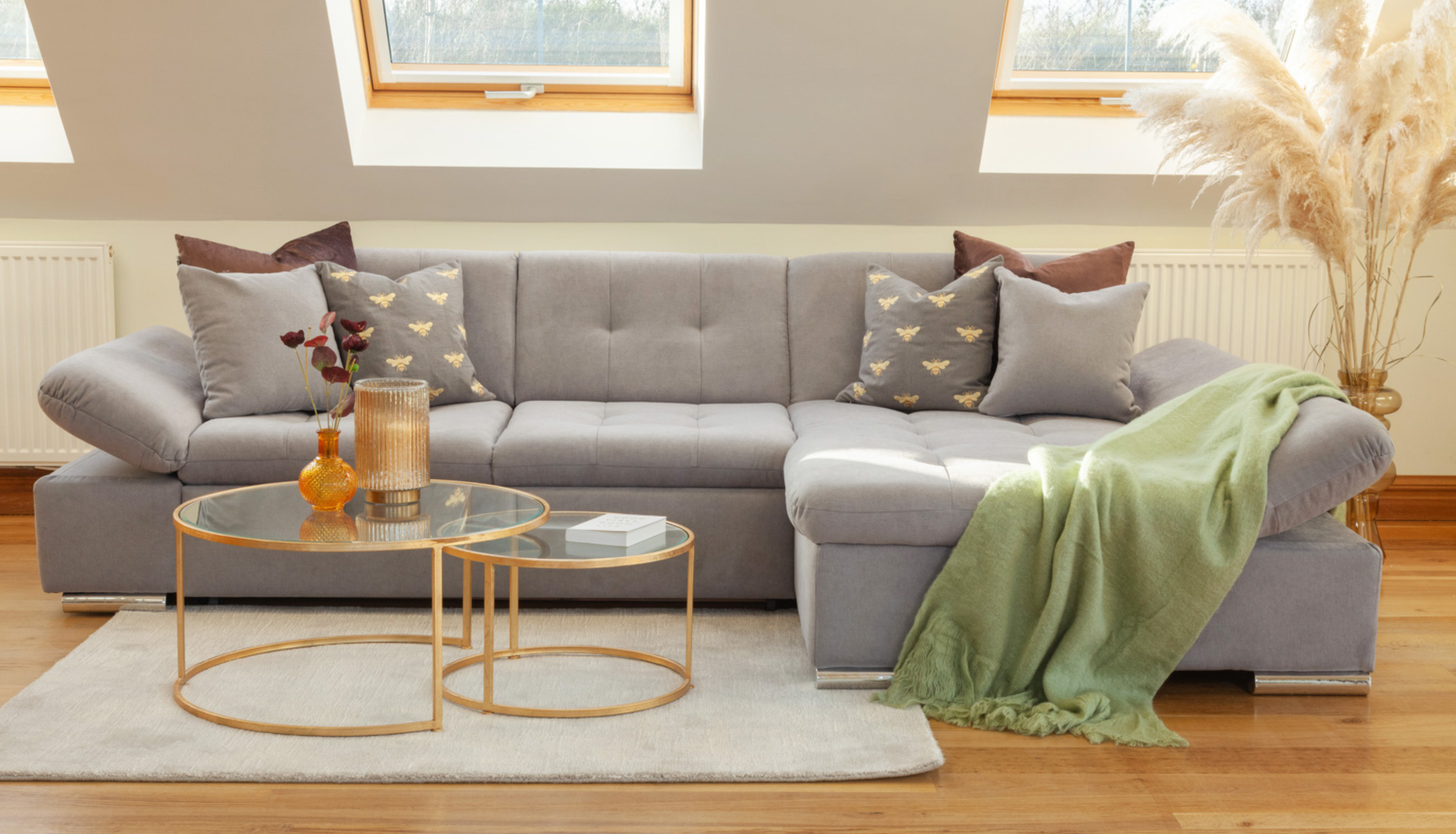 Malvi grey sofabed with storage