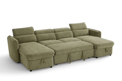 Capri Sofa Bed U Shape Corner Green