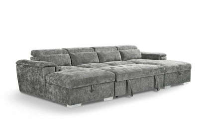Alaya Sofa Bed U Shape Corner Grey