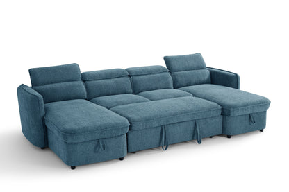 Capri Sofa Bed U Shape Corner Blue