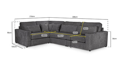 Kiana Modular Sofa Mocha Left Hand Facing Corner