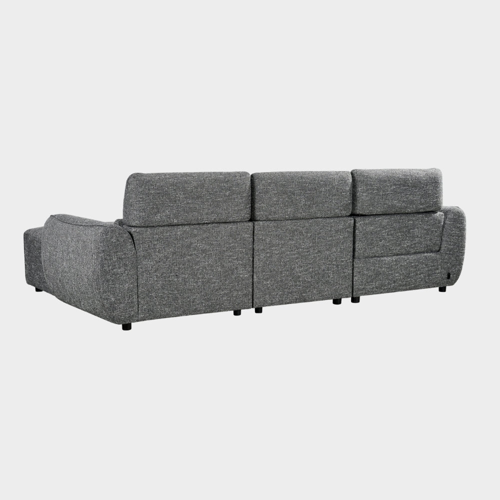 Turin Electric Recliner Sofa Charcoal Right Hand Corner