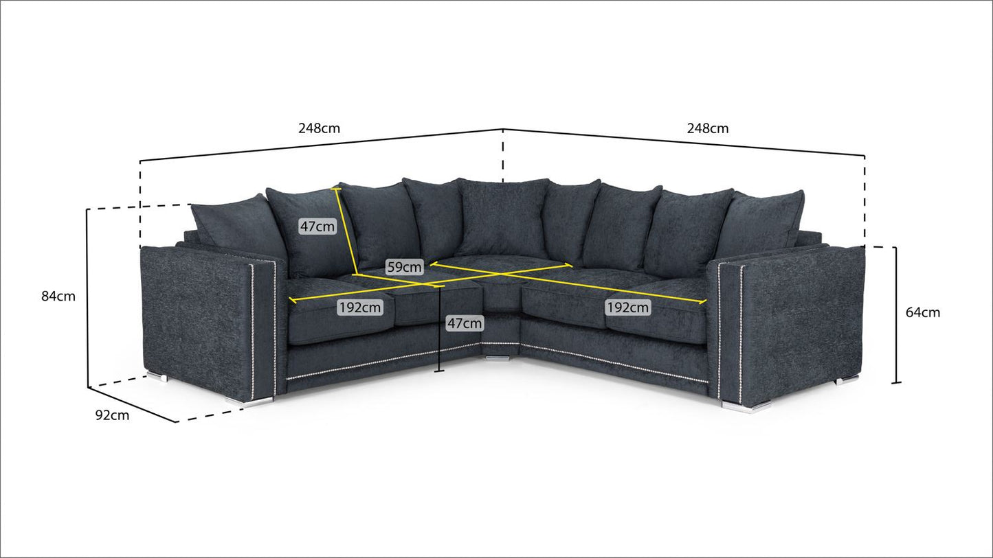 Bentley Fullback Sofa Charcoal Large Corner