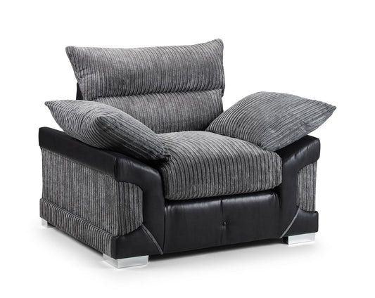 Logan Sofa Black/Grey Armchair