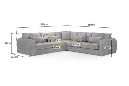 Mirabel Sofa Grey Large Corner